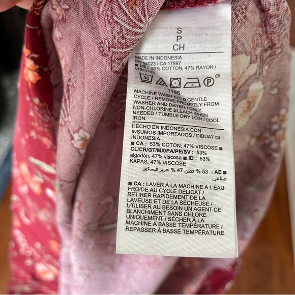 NWT Old Navy Floral Maroon Dress Small - Picture 5 of 5